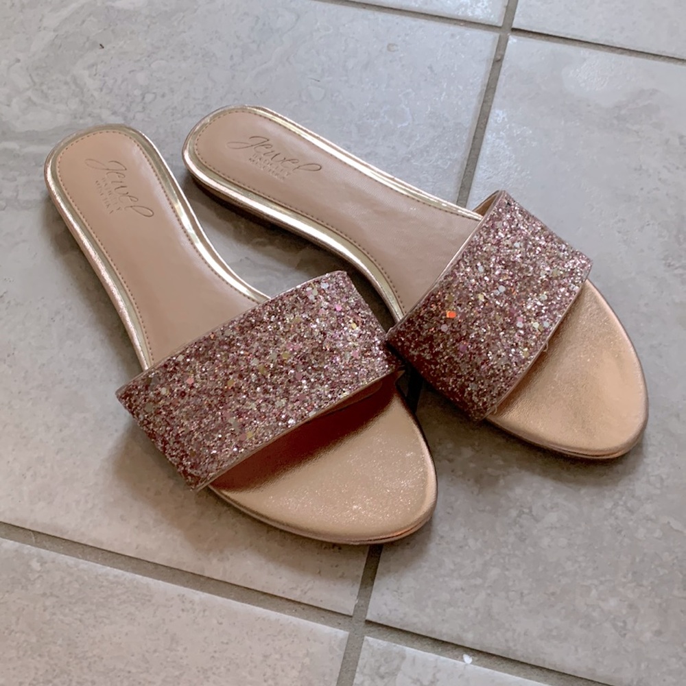 Badgley Mischka Jewel Rose Gold Slides